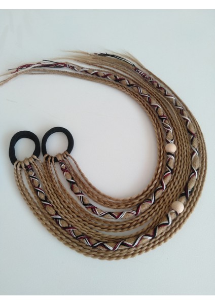 Ikili Karamel ve Bal Köpüğü Renkli Rasta Örgü Saç Tokası fırsatları