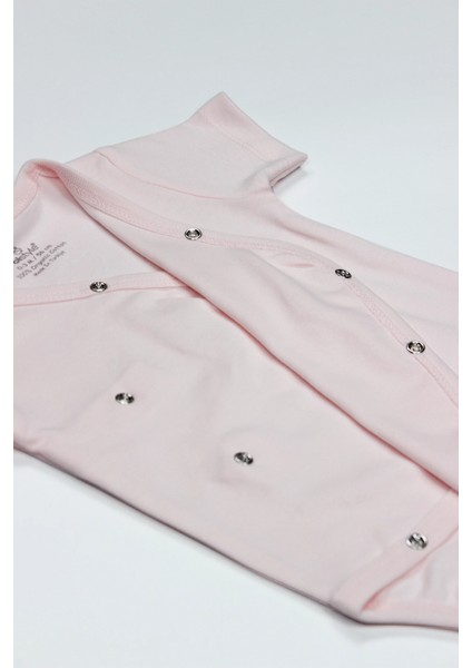 Bistyle Organik Natural Basic Style Kruvaze Yarım Kol Body BS17101 Pembe fırsatları