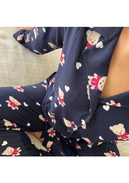 - Teddy Lacivert Ayıcık Kadın Pijama Takımı fırsatları