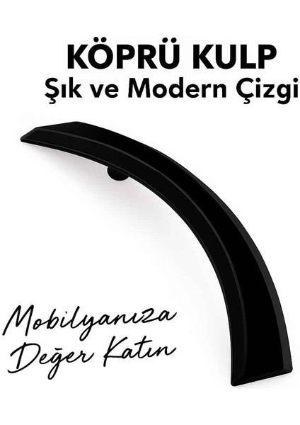 Köprü Kulp 96 mm (Siyah) Mutfak Mobilya Yatak Odasu Genç ve Çocuk Odası Dolap Kulpu fiyatları