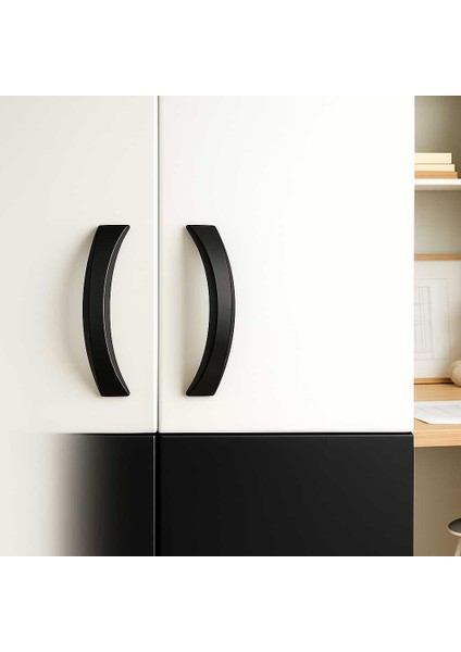 Köprü Kulp 96 mm (Siyah) Mutfak Mobilya Yatak Odasu Genç ve Çocuk Odası Dolap Kulpu