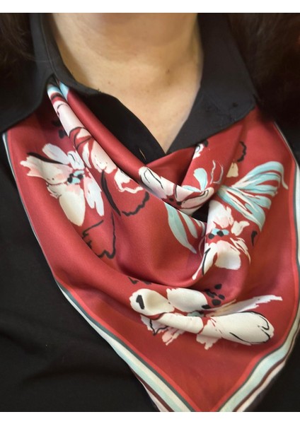 Tarçın Desen Kare Fular