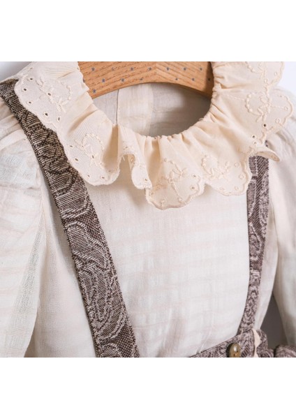 Kız Bebek Pamuklu Dantelli Yaka Uzun Kollu Çiçek Desenli Şortlu Tulum Takım – Vintage Stil fiyatları