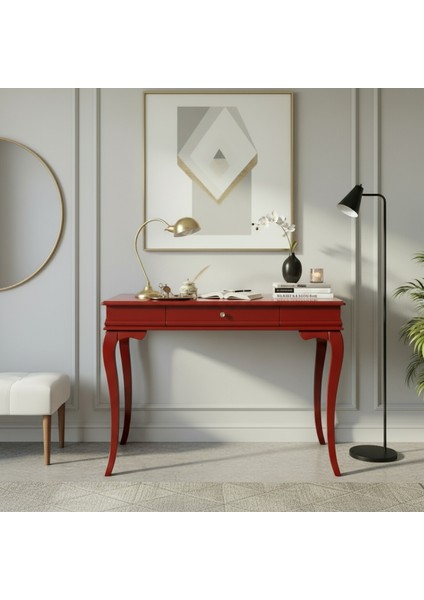 120 cm Masif Rustik Kırmızı Dresuar