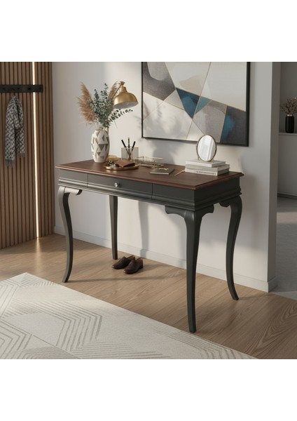 120 cm Masif Rustik Antrasit Ceviz Dresuar