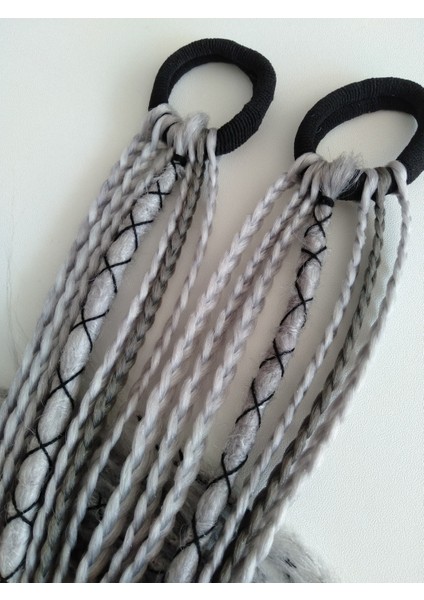 Ikili Gri Renkli Rasta Örgü Saç Tokası fırsatları