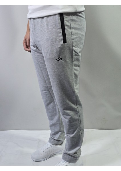 Erkek Pamuklu Slim Fit Düz Paça Eşofman Altı