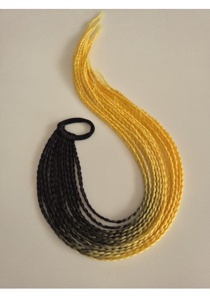 Siyah-Sarı Geçişli Örgü Saç Tokası