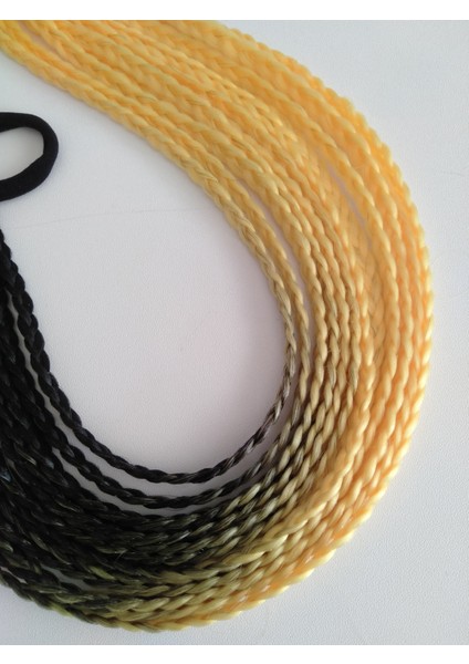 Siyah-Sarı Geçişli Örgü Saç Tokası fiyatları