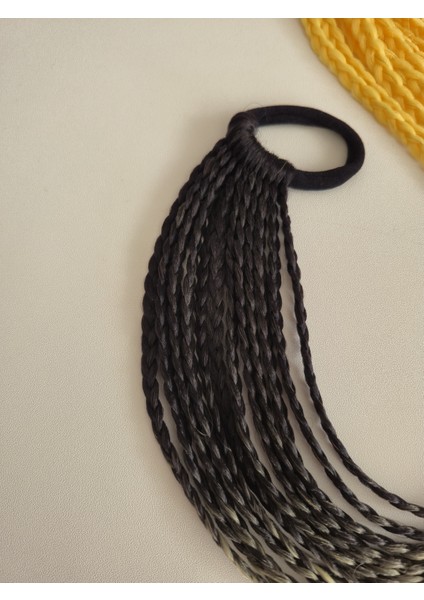 Siyah-Sarı Geçişli Örgü Saç Tokası modelleri