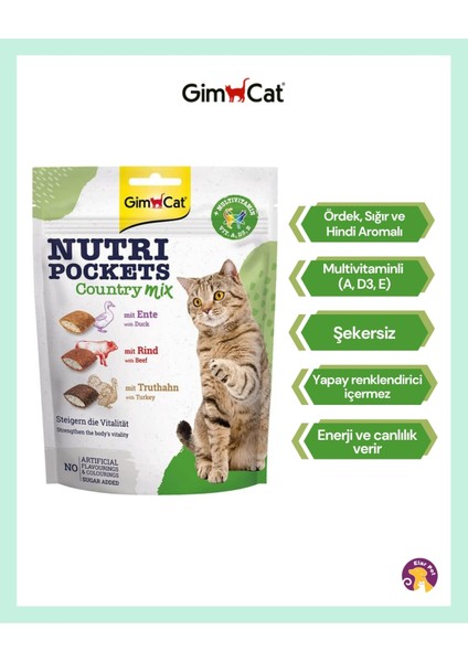 Nutri Pockets Country Mix Multivitaminli Kedi Ödül Maması 150 gr fiyatları