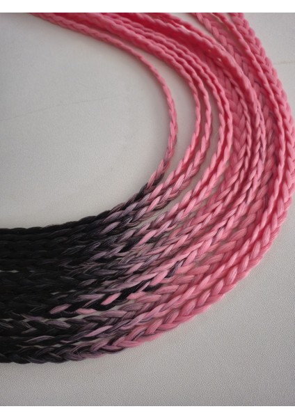 Siyah-Pembe Geçişli Örgü Saç Tokası fiyatları