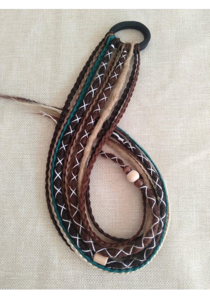 Karma Kumral Renkli Rasta Örgü Saç Tokası