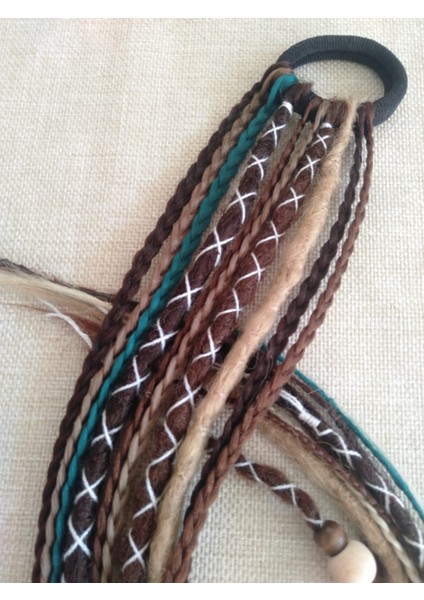 Karma Kumral Renkli Rasta Örgü Saç Tokası fiyatları