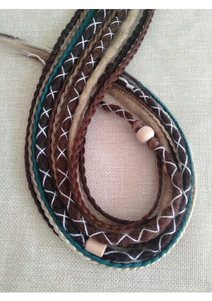 Karma Kumral Renkli Rasta Örgü Saç Tokası modelleri