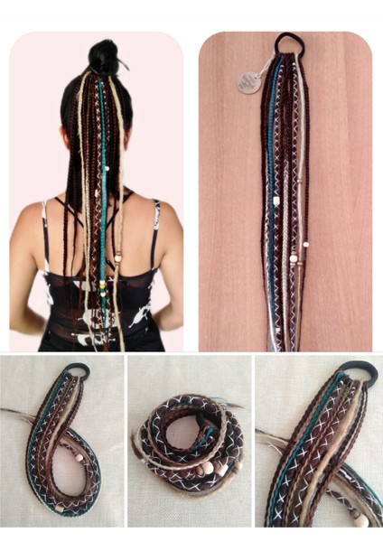 Karma Kumral Renkli Rasta Örgü Saç Tokası fırsatları