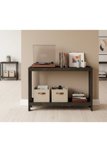 2 Katlı Doğal Ahşap Çok Amaclı Masif Kahve Standı Ceviz fırsatları