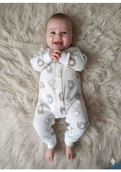 Erkek Bebek %100 Pamuk Yumuşacık Filli Tulum
