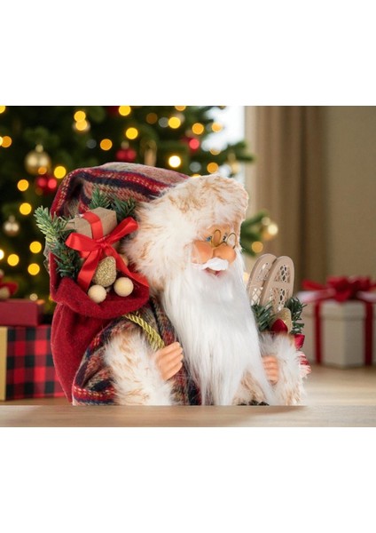 Yılbaşı Noel Baba Büyük Boy Oyuncak Yeni 2026 24X18X45CM Kızaklı Kemerli fırsatları
