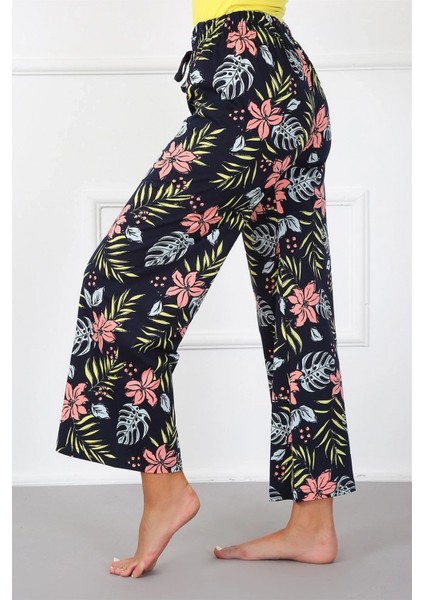 - Bayan Penye Bol Paça Pantolon Lacivert modelleri