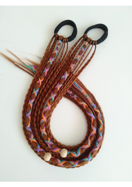 Ikili Bakır Renkli Rasta Örgü Saç Tokası