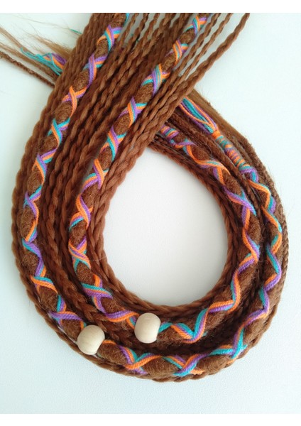 Ikili Bakır Renkli Rasta Örgü Saç Tokası modelleri