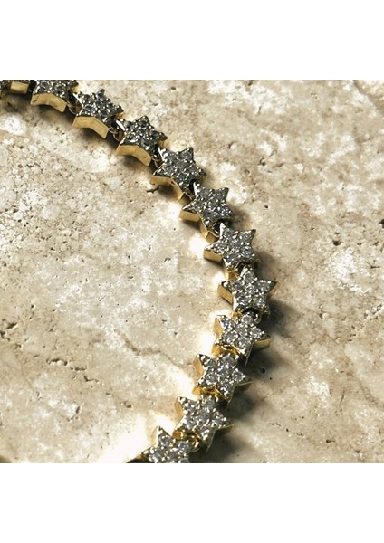 Vıp Seri Yıldızlı Zirkon Bileklik Gold fiyatları