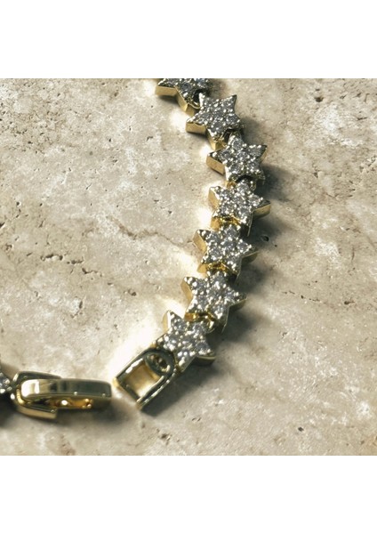 Vıp Seri Yıldızlı Zirkon Bileklik Gold fırsatları