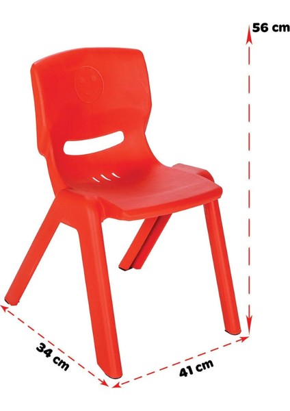 Pilsan Happy Plastik Sağlam Çocuk Anaokulu Öğrenci Sandalyesi Kırmızı