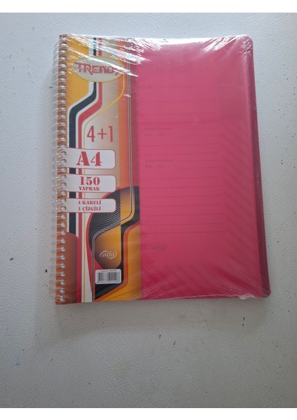 Defter Ayraçlı 4+1 A4 Okul Defteri