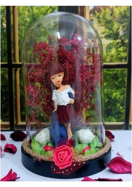 Fanus Teraryum Sevgiliye Hediye Çantalı Iş Kadın Temalı Kuru Çiçekli fiyatları