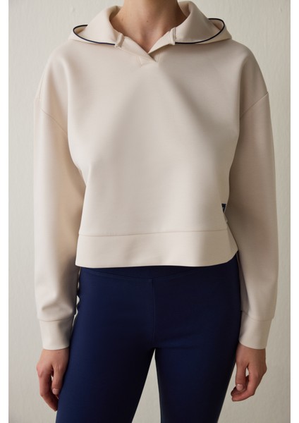 Bej Modal Kapüşonlu Sweatshirt fiyatları