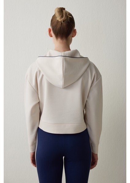 Bej Modal Kapüşonlu Sweatshirt indirimleri