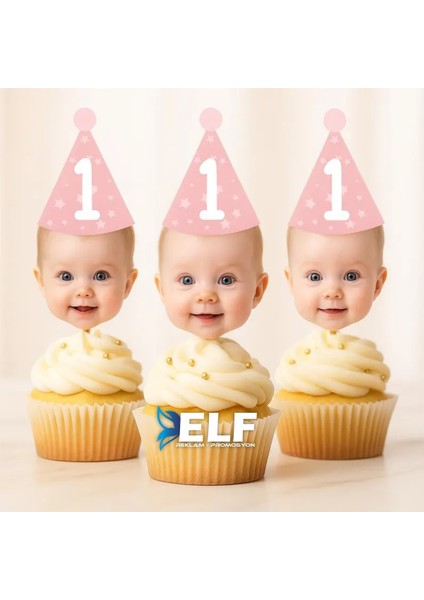 Cupcake Doğum Günü Süsü (10 Adet )