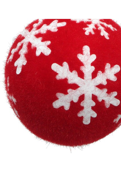 Yılbaşı Topu Kırmızı Kar Taneli 6 Adet 8cm modelleri