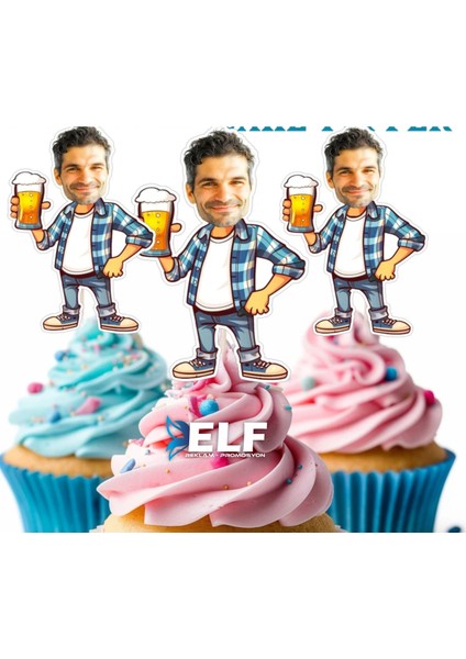 Doğum Günü Eğlence Süs Cupcake Süs (10ADET)