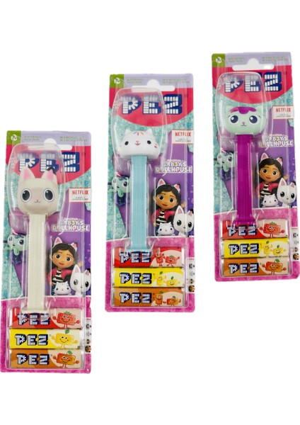 Gabby Dollhouse Pez Şeker Adam Oyuncak Şekerleme 3 Oyuncak 9 Yedek Şeker