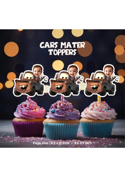 Arabalar Cupcake Pasta Süsü Kürdan 10 Adet fiyatları