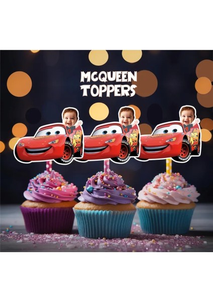 Arabalar Cupcake Pasta Süsü Kürdan 10 Adet modelleri