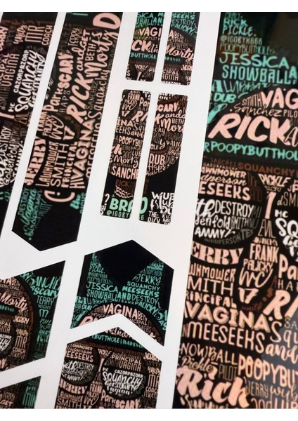 Rick And Morty +18 Bisiklet Sticker Seti 12 Parça – Renkli Maşa Kadro Etiketi modelleri