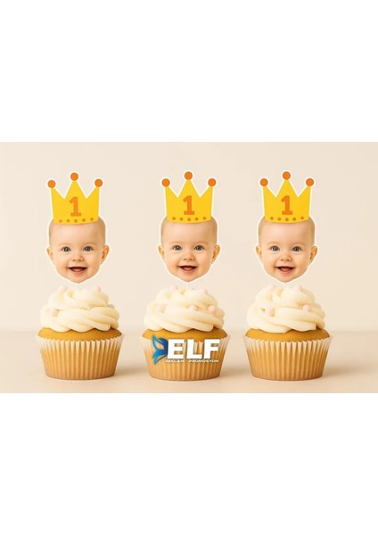 Doğum Günü Kürdan Süs Cupcake Süs Kişiye Özel Kürdan (10 Adet)