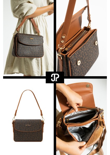Orijinal Just Polo Collection 4 Bölmeli Lüks Yumuşak Deri Ayarlanabilir Çapraz Askılı Omuz Çantası fiyatları