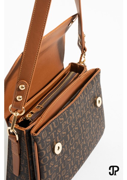 Orijinal Just Polo Collection 4 Bölmeli Lüks Yumuşak Deri Ayarlanabilir Çapraz Askılı Omuz Çantası indirimleri