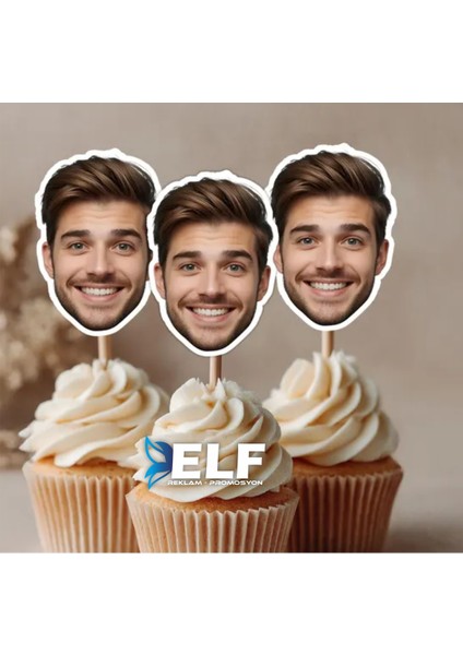 Fotoğraflı Doğum Günü Cupcake Pasta Süsü (10 Adet) fiyatları