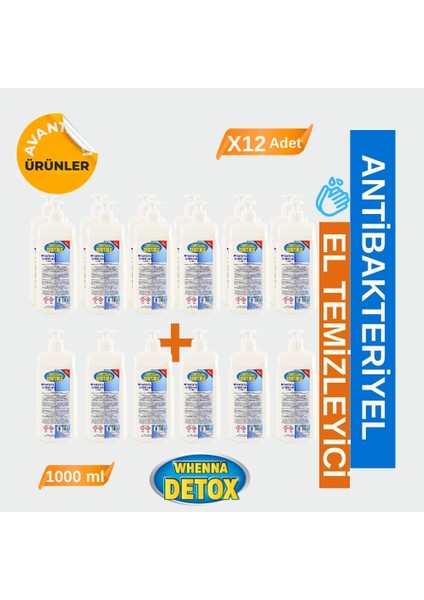 Antibakteriyel El Temizleyici 1000ML 12 Adet