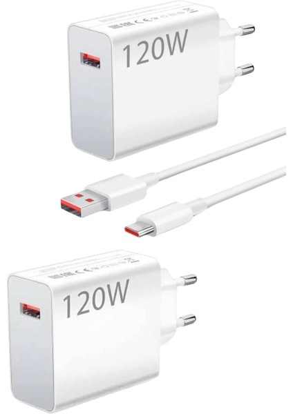 120 Watt Turbo Hızlı Şarj Aleti Seti Hızlı Şarj Adaptörü Beyaz modelleri