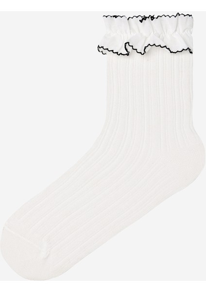 Pamuklu Bilek Kısmı Fırfırlı Soket Çorap fiyatları