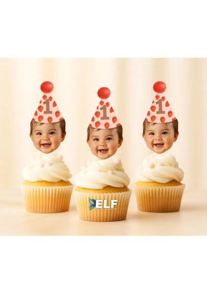 Kişiye Özel Kürdan Süs Parti Süs Cupcake Süs ( 10 Adet )