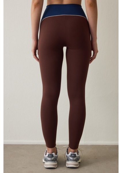 Kahverengi Orta Destek Yüksek Bel Tayt modelleri