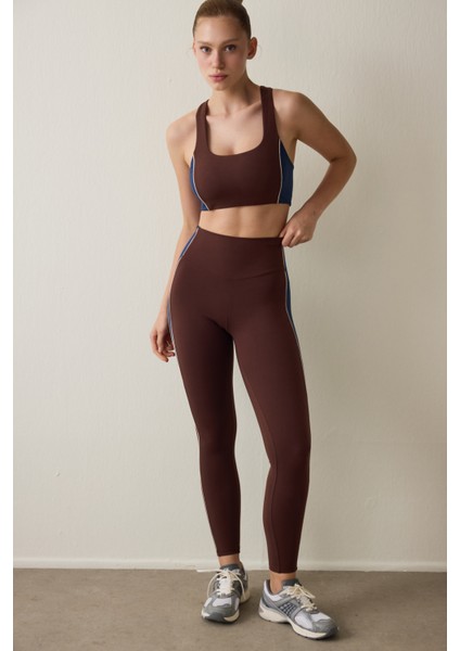 Kahverengi Orta Destek Yüksek Bel Tayt fırsatları